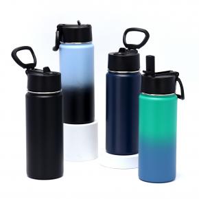 Insulated Sports Water Bottle With Straw Stainless Steel Vacuum Thermal Gloss Water Bottle 2000ml