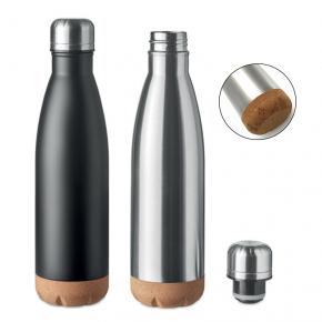 16OZ Leak Free Cola Shape Stainless Steel Double Wall Vacuum Insulated Water Bottle with cork base