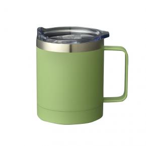 Double-walled insulated stainless steel coffee mug with handle