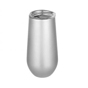 Coffee Mug Cup 6oz 188 Stainless Steel Insulated Thermos Champagne Flutes Wine Glasses with Lids and Straw for Party