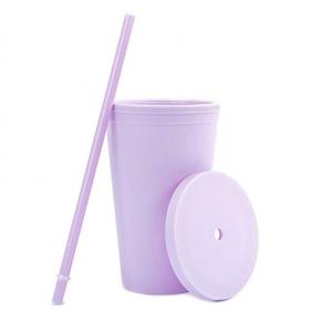 Tumblers with Lids (4 pack) 16oz Colored Acrylic Cups with Lids and Straws  Double Wall Matte Plastic Bulk Tumblers With FREE Straw Cleaner! Vinyl Customizable DIY Gifts