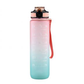 Leak-proof fitness outdoor sports water jug with time marking Large plastic motivate