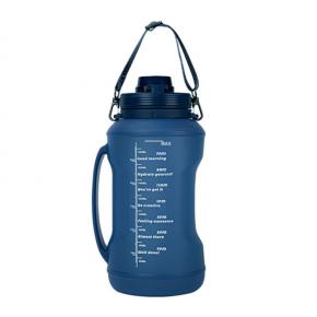  BPA Free Branded Promotion Empty 2000ml Wide Mouth Bicycle Large Time Mark Water Bottle for Gym