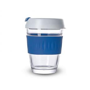 Tumbler Glass Water Bottle, Coffee Mugs Glass Set of 2 ,Tempered Glass Travel Coffee Mug with PP Li