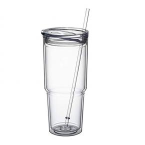 30oz2 pcs Classic Insulated Tumblers,Double Wall Acrylic Tumbler with Lid，Reusable Plastic Insulated Tumblers with Straw，for cold