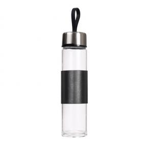 Custom Design BPA Free Wholesale Borosilicate Tea Infuser Eco Sports Portable Glass Drinking Water Bottle With Filter