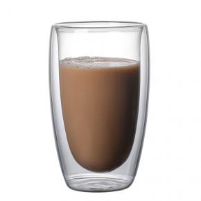 250ml 350ml 450ml Unique Drink Double Wall Glass Water Cups for Coffee Tea Milk 